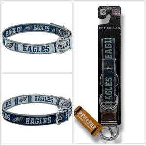 Philadelphia Eagles Reversible Dog Collar Sz Medium NFL Licensed Logo Pets First